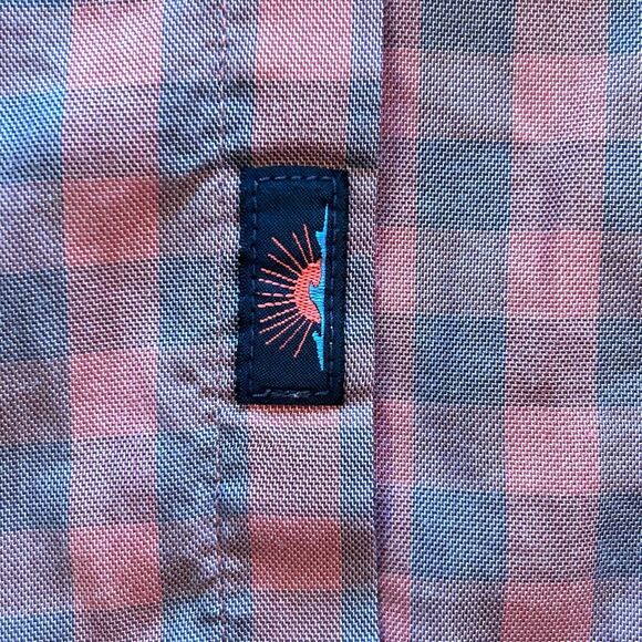 Faherty  The Movement Casual Button Down Shirt Size M Plaid Red Pink Gingham - Picture 4 of 10